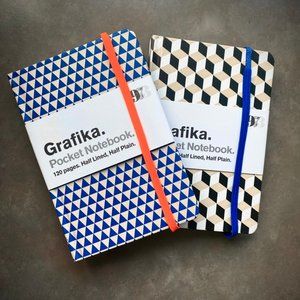NEW Grafika Hardbound Pocket Notebook Journals (2)